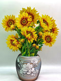 ORIGAMI POP CARDS Golden Sunflower Pop Up Flower Bouquet Happy Father's Day 3D Sunflower
