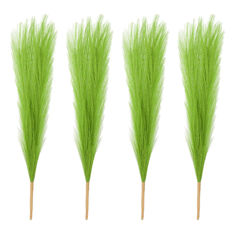 4 Pcs 17 Inch Faux Pampas Grass Artificial Boho Decor Grass Green Pampas Grass