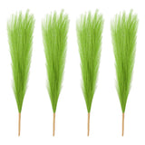 4 Pcs 17 Inch Faux Pampas Grass Artificial Boho Decor Grass Green Pampas Grass