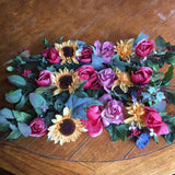 3 Sunflower And Roses Silk Flower Swags approx. 30Ó Long Sunflower