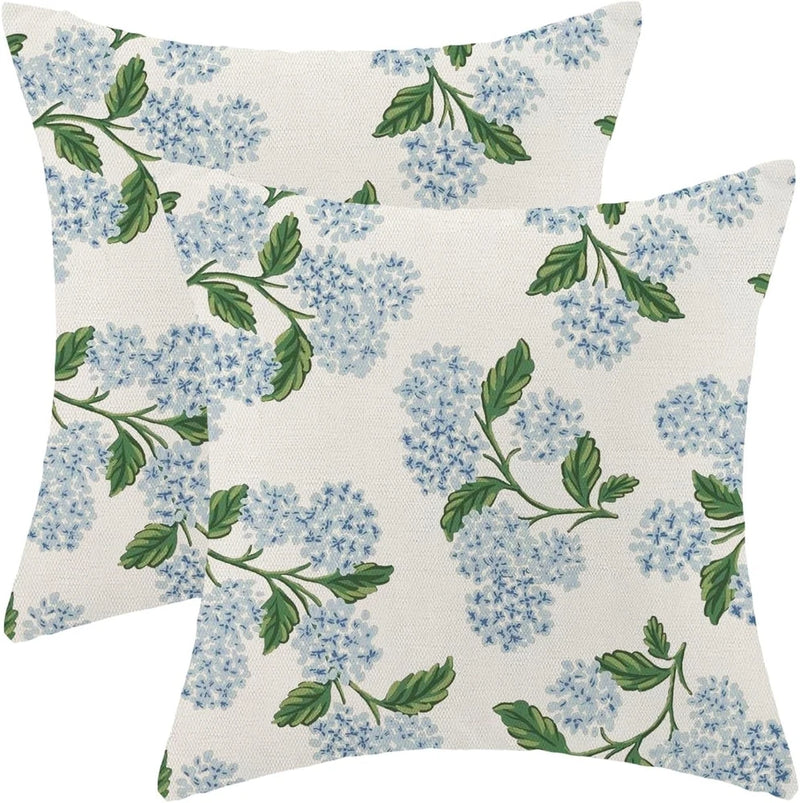 Spring Summer Pillow Covers 20x20 Set of 2, 20" x (Pack 2), Hydrangea Hydrangea