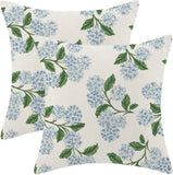 Spring Summer Pillow Covers 20x20 Set of 2, 20" x (Pack 2), Hydrangea Hydrangea