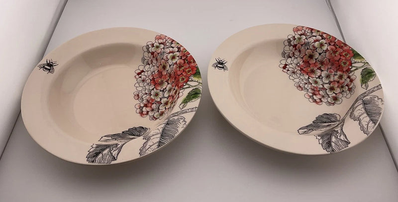 Edie Rose Home Rachel Bilson Hydrangea Collection 2 Soup/Salad Bowls 9" - A1 Hydrangea