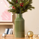 Green Ceramic Flower Vase, Minimalist Home Decoration, 8 Inch Small Pampas Gr... Pampas Grass