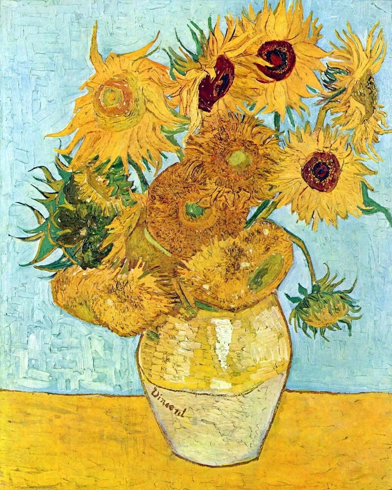Vincent van Gogh Vase with Twelve Sunflowers Giclee Print on Canvas 8x10 Art Sunflower