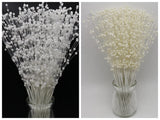 100 Bunch White Ivory Pearl Flower Stem Beads Garland Sprays Bridal Bouquet Bouquet