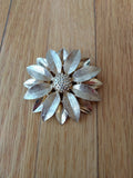 Vintage Flower Brooch Gold Tone Sunflower Daisy Sarah Coventry Statement Jewelry Sunflower