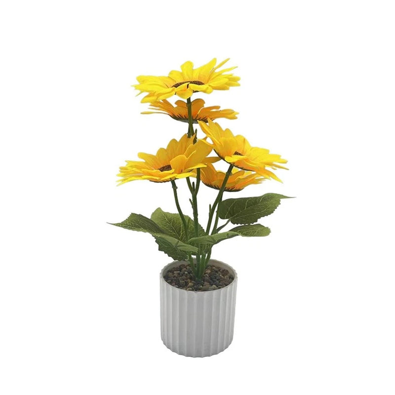 Decorative Artificial Sunflowers Potted Small Fake Plant for Office and Home Sunflower