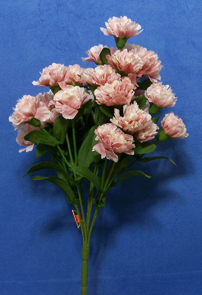 Quality 13"  Pink Carnation Artificial Faux Silk Flower Spray Carnation