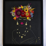 FRAMED PRESSED DRIED FLOWER ART "FRIDA" Dried Flower