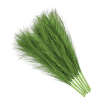 Faux Pampas Grass Fake Pampas Grass Decor, 17.7"/45cm / Green / 6 Pcs Pampas Grass