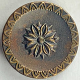 Victorian - Lovely Center Flower With Sunflower Border Pictorial Button - M2 (1) Sunflower