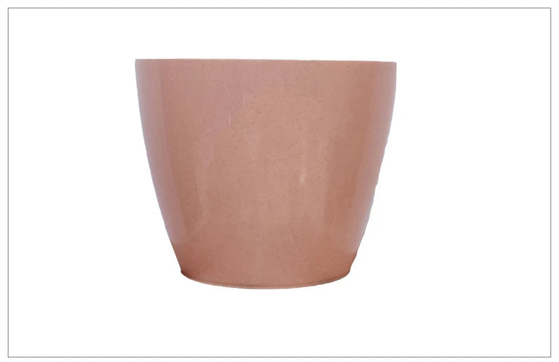 Copper plant pot base, smooth rounded half-bowl shape
