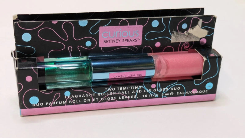 Britney Spears Curious Fragrance Rollerball & Lip Gloss Duo Rare Y2K Collectible Bouquet