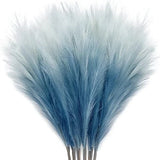 8Pcs 35.4Ó Colorful Faux Pampas Grass, Fluffy Artificial Bulrush Branches Blue Pampas Grass