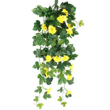 Artificial Fake Morning Glory Flower Vine Hanging Garland Plant In/Outdoor Decor Green Plant