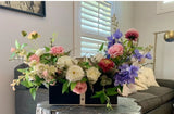 Artificial flower arrangement , in a flower box ,Home decor Ranunculus