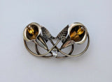 Designer WHITECO Sterling Silver Yellow White Paste Calla Lily Flower Pin Brooch Lily