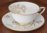 LOVELY VINTAG ROYAL WORCESTER CARNATION CREAM GOLD FLORAL CUP AND SAUCER HAVE 11 Carnation