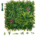 Uimoso Artificial Plant Wall Panels 12PCS 20 x 20 in Greenery Backdrop Green Plant