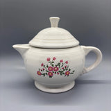 Fiesta Pink Bouquet Small 2-Cup Teapot in White | Fiestaware Carnation Flower Carnation
