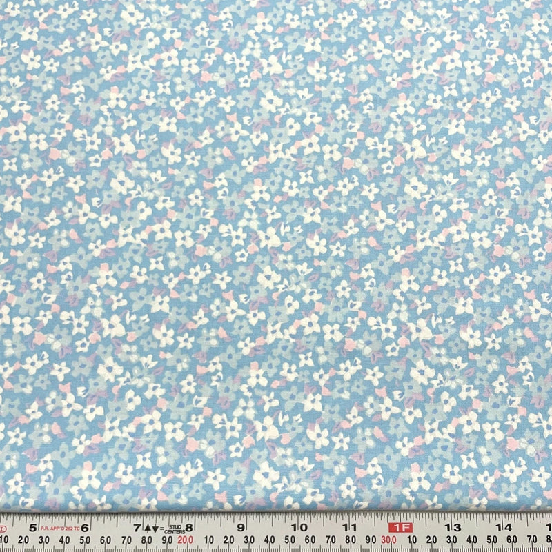 Vintage Cranston Schwartz-Liebman Pastel Florals Cotton Fabric by the HALF YARD Flowering Plants