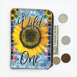 Gift Coin Purse : Sunflower The Wild One Flower Floral Yellow Decor Modern Heart Sunflower