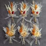 Mini Dried Flower Bouquet Set Pack of 6 Orange Small Bouquet Pampas Small Bou... Hydrangea