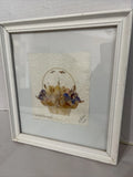 Pressed Dried Flower Wall Art Wildflowers Signed Framed 11.5x10.5Ó Dated 2002 Dried Flower