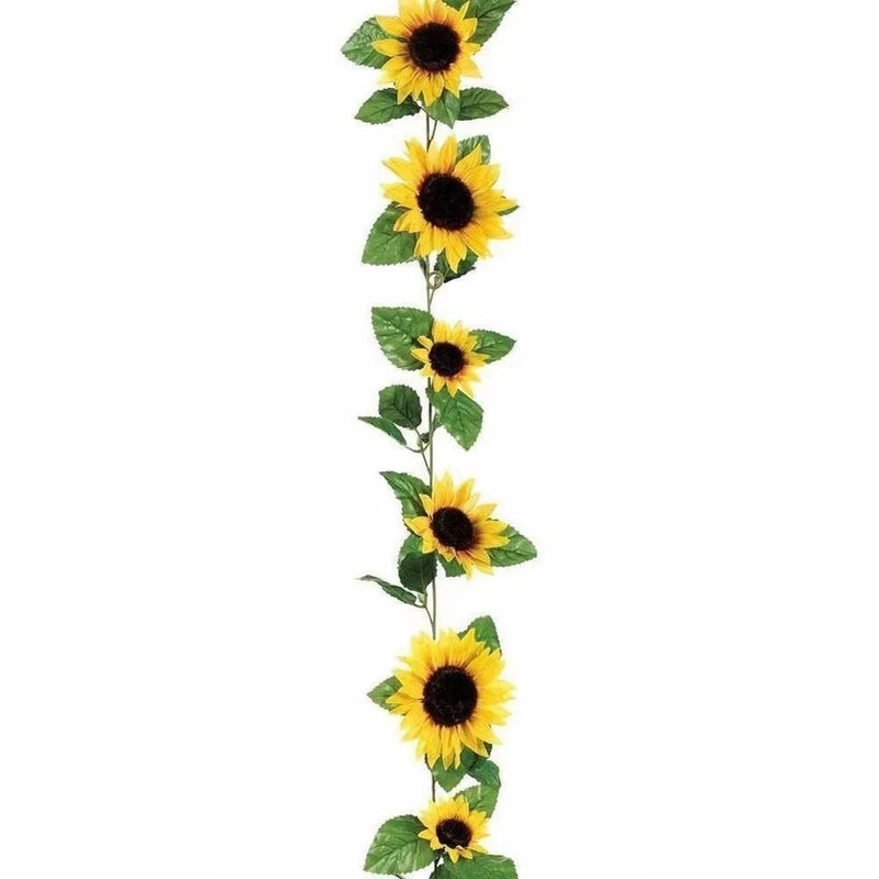 260cm Artificial Yellow Sunflower Garland Flower Vine Wedding Floral Arch Decor Sunflower