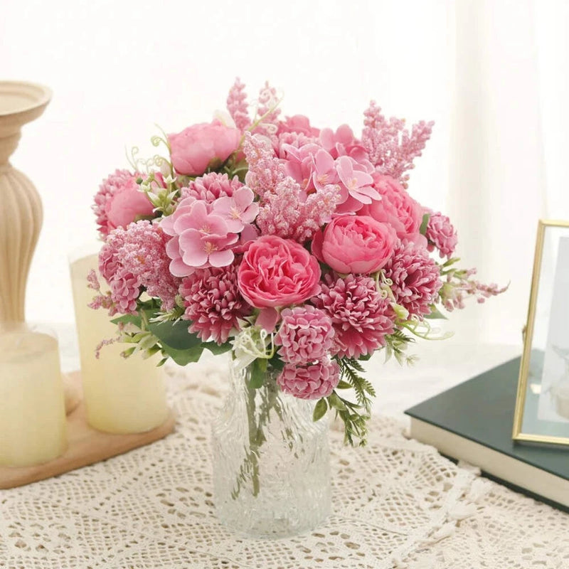 Peony Artificial Flowers High Quality Silk Roses Fake Wedding Vacation Party Hom Hydrangea