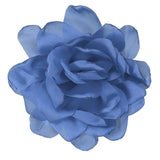 4.7" Silk Satin Flower Brooch Pin Large Peony Floral Lapel Pin Navy Blue Peony