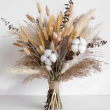 Natural Dried Flower Bouquet - Pampas Grass, Cotton Stems, Bunny Tails, Pampas Grass