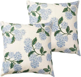 Btyrle Blue Hydrangea Flower Throw Pillow Covers 18X18 Inch Set of 2 Decorative Hydrangea