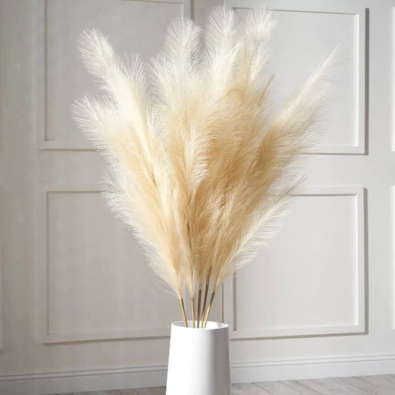 3 Large Pampas Grass Stems by SakatsuÑ 43" (Set of 3) - ( Decor Faux Pampas) Pampas Grass