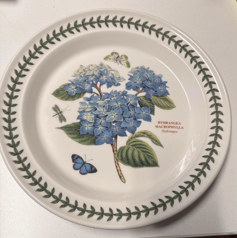 Portmeirion Botanic Garden Fine Earthenware 10.5_ Dinner Plate, HYDRANGEA Hydrangea