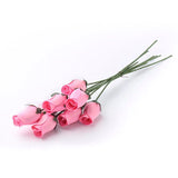 5 Bunches of Pink Wood Rose Bud 13" Stems - 8 Roses to a Bundle Green Plant