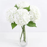 3 Pcs Real Touch Hydrangea Artificial Flowers, 21" White Full 3 Pcs, Hydrangea