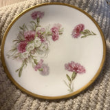 Vintage French Limoges France Gold Gilt Carnation Plate 7 1/4 in Carnation