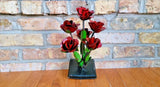Handmade Metal Art Red Roses Sculpture Home, Restaurant, Garden, Yard Decoration Roses