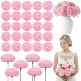 50 PCS Artificial Peony Rose Flower Head 4.7 Inch Silk Fake Pink Wedding Decor Peony