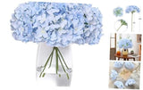 Hydrangea Artificial Flowers -12 pcs Realistic Fake Hydrangea Silk Sky Blue Hydrangea