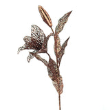 Factory Direct Craft Brown Sparkling Sheer Lily Floral Stems | 2 Stems Lily
