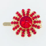 Sunflower Magnet Hair Clip Hairpin  Rhinestone Crystal Flower Barrette RED 17 Sunflower