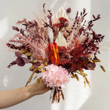 Natural Dried Flower Bouquet, Pampas Grass Decor with Preserved Plants, Boho ... Pampas Grass