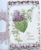 Forget me not flowers and lilies of the valley, Tuck Valentine card circa 1915 Lily