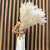 43"/3.6 Ft Faux Tall 3Pcs Fluffy Large Pampas Grass Boho Decor Floral Pompas Ste Pampas Grass