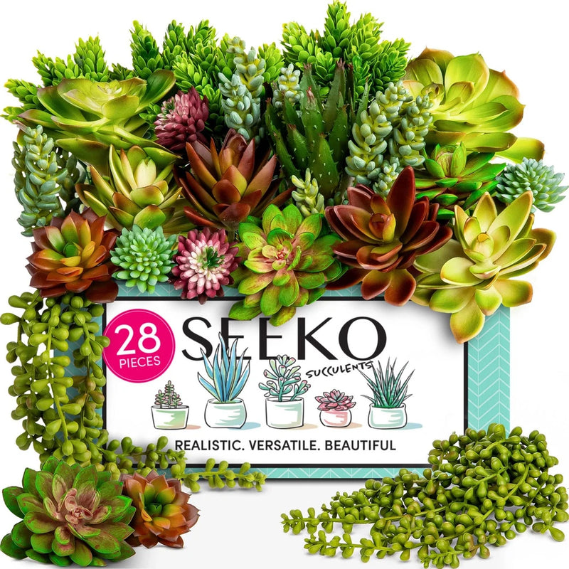 Fake Succulents 28 Pack Ð Realistic Succulents Plants Artificial for Party, G... Green Plant