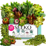 Fake Succulents 28 Pack Ð Realistic Succulents Plants Artificial for Party, G... Green Plant