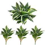 3PCS Artificial Tropical Green Plants Ð 15.75" Fake Hostas Outdoor Artificial... Green Plant